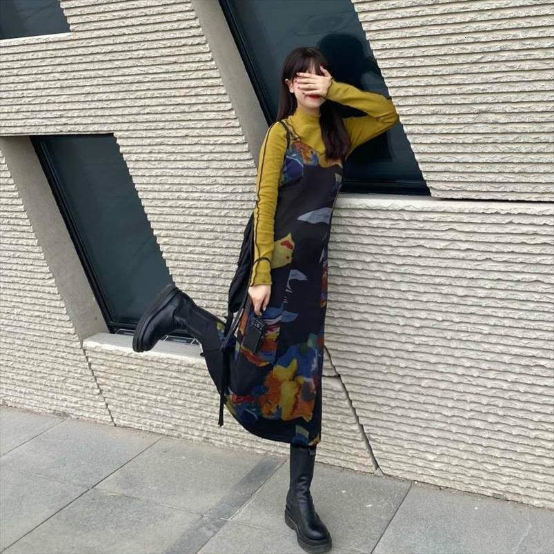 

vintage harajuku tie dye womens dress slip retro summer verano y2k long dresses for women casual set one piece junior, Black;gray