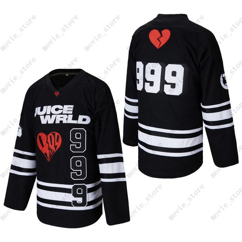 

Men's Juice Wrld 999 Hip Hop Rap Hockey Jersey Stitched, Black