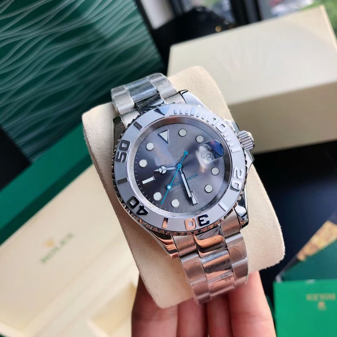 

Classic fashion full-automatic mechanical watch size 40mm sapphire mirror stainless steel watchband waterproof function men like a gift, Slivery;brown