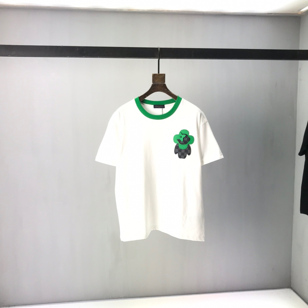 

2021ss spring and summer new high grade cotton printing short sleeve round neck panel T-Shirt Size: -l-xl-xxl-xxxl Color: black white m757676