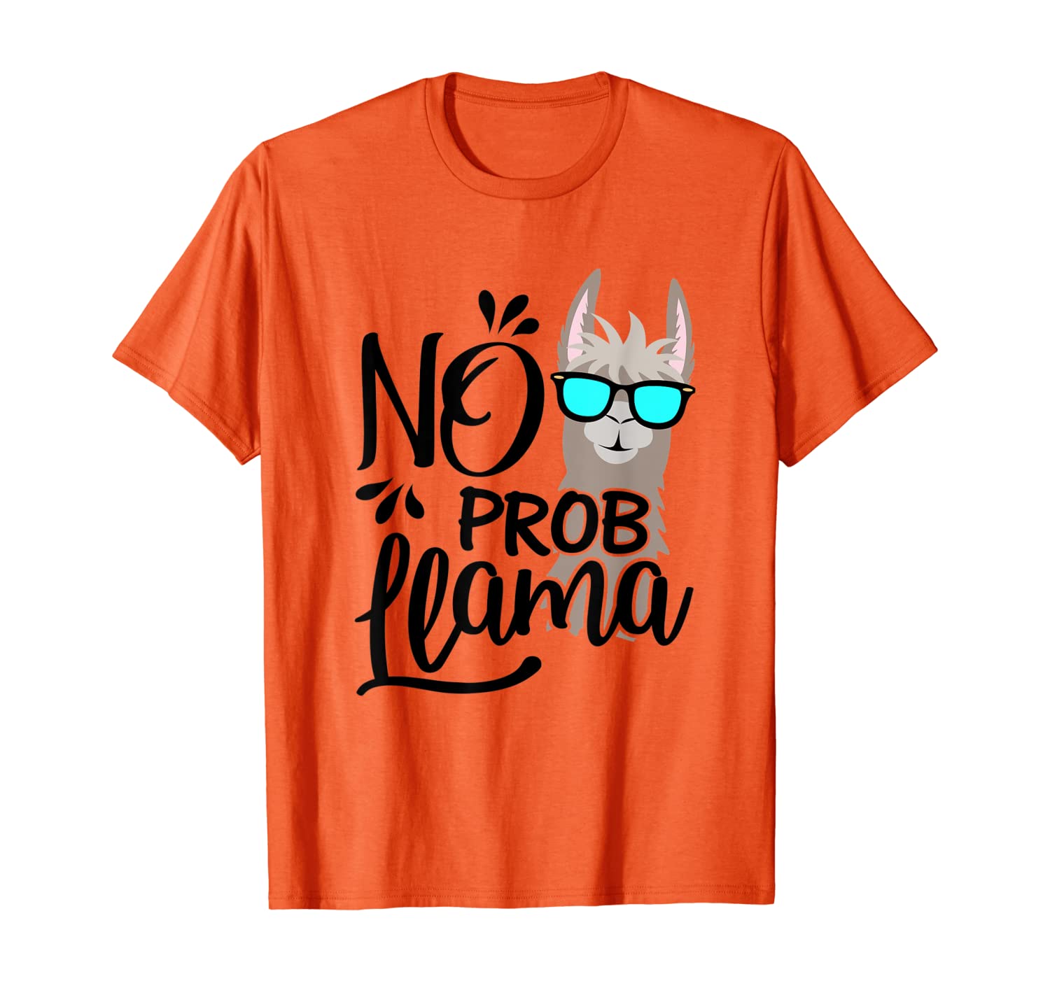 

No Prob-Llama Cute Llama Alpaca Lover T-shirt, White;black