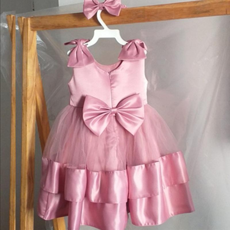 

Girl's Dresses Toddler Christmas Dress Baby Girls Evening Prom Elegant Borns Birthday Party Infant Christening Formal Clothing, Pink 4