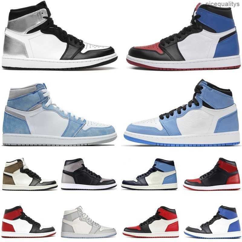 

1s Mens Basketball Shoes 1 Royal Blue Toe 3 Shattered Back White UNC Men Women Sports Sneakers With Box, #19
