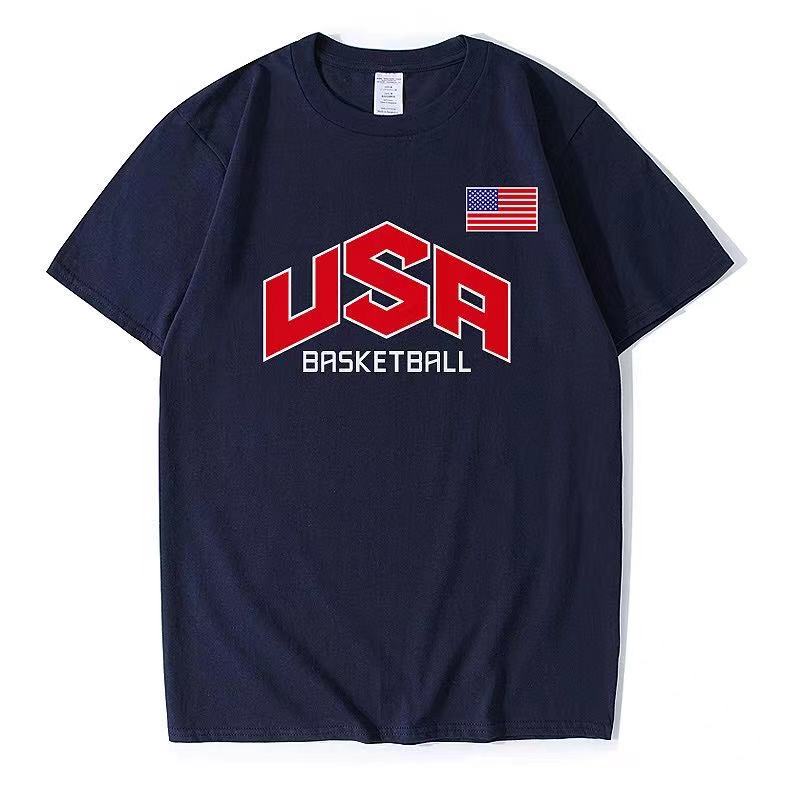 

Olympics T Shirts Summer Black Mamba Curry Harden USA Basketball Dream Team Tshirt Print Men Cotton Short Sleeve Classic Sports Tops Casual Tee Training Gym Fitness