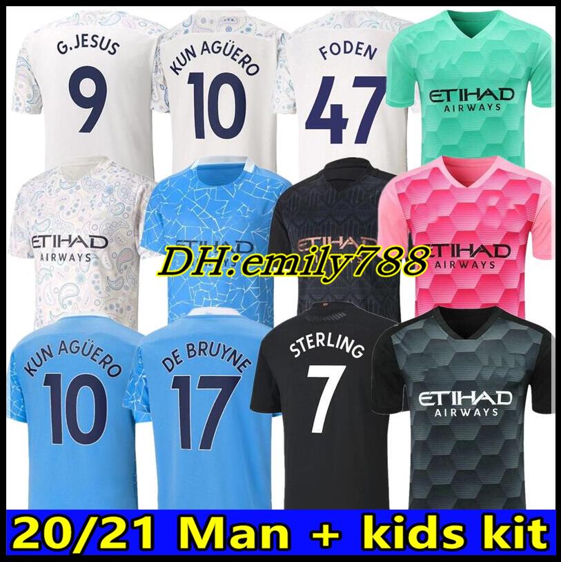 

20 21 city soccer jersey 2021 man STERLING football shirt KUN AGUERO DE BRUYNE GESUS BERNARDO MAHREZ RODRIGO Adult Men + kids kits, Black;yellow