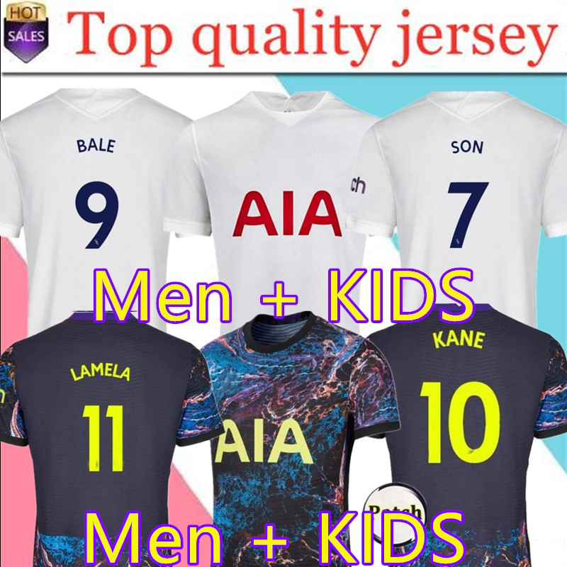 

21 22 DELE SON TOTTENHAM BALE KANE soccer jersey HOJBJERG BERGWIJN LO CELSO SPURS 2021 2022 LUCAS football shirts uniforms men + kids kit socks away, Shirt
