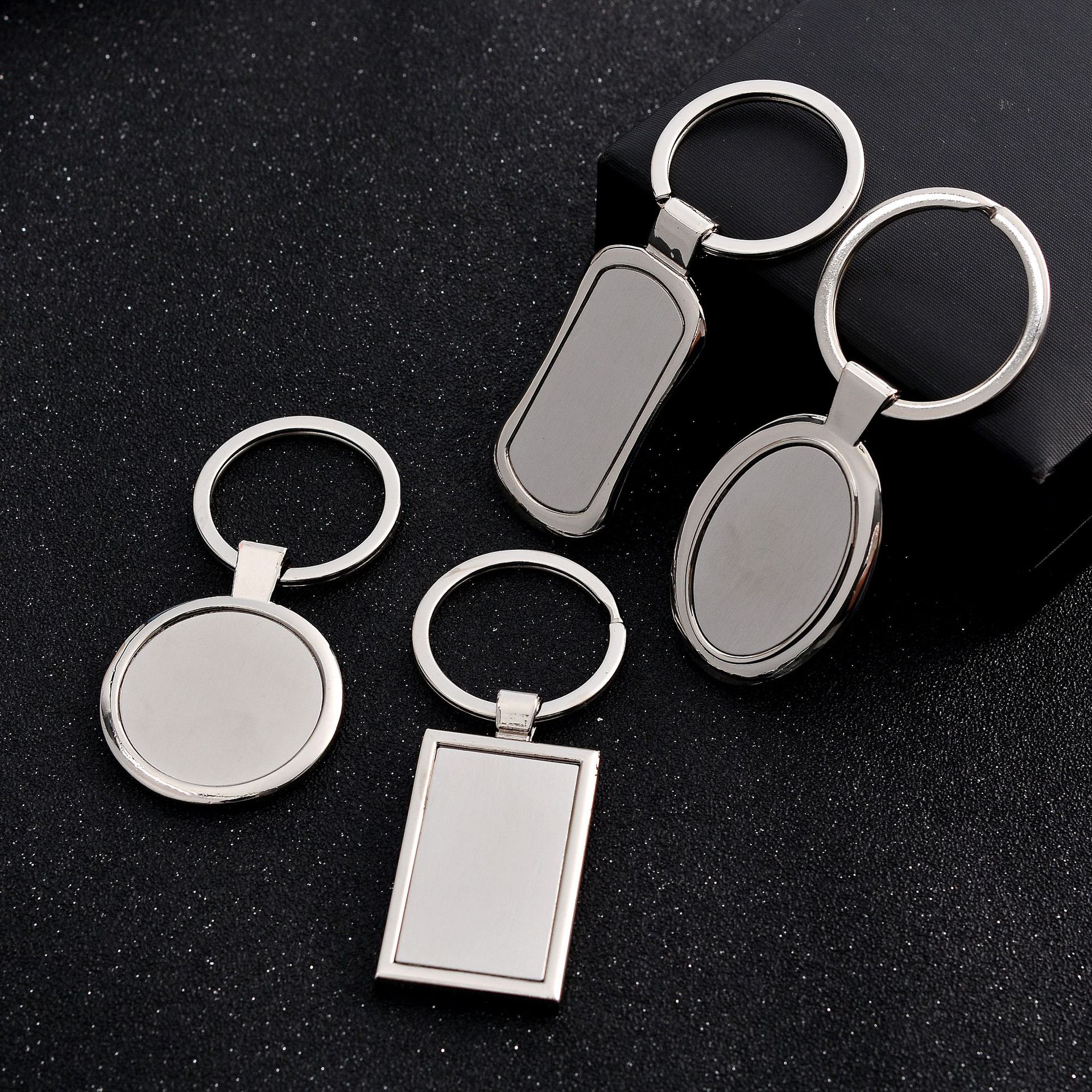 

Stainless Steel Metal Blank Keychain Fashion Geometry Shape Pendant Keyring Holder for Men Car Key Chains Kimter-A142Z
