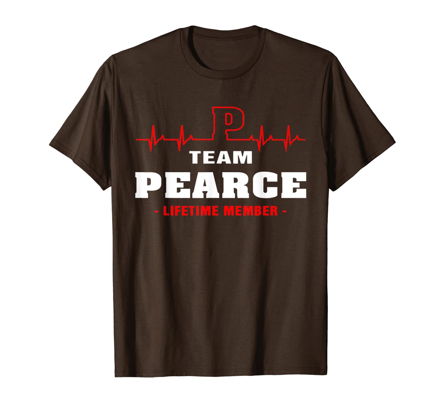 

team pearce lifetime member shirt surname, last name gift t-shirt, White;black