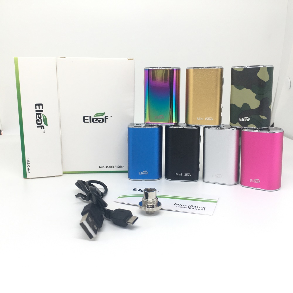 

Eleaf Mini iStick 10W Battery Kit 7 Colors 1050mAh Variable Voltage 510 Thread Vape Mod OLED Screen Display With USB Charger Cable eGo Connector Simple Packaging, Only usb cable