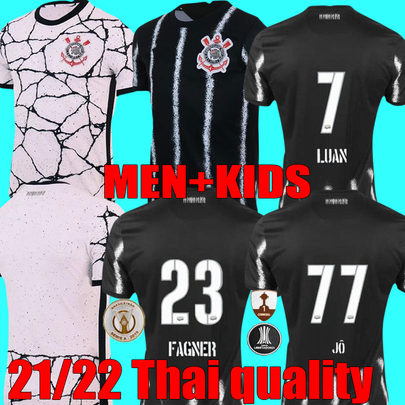 

2021 2022 Corinth Balbuena JADSON Soccer Jerseys 21 22 Corinthians Home Away SENNA KAZIM FAGNER CANTILLO jo football Jersey shirt men + kids kit, Black;yellow