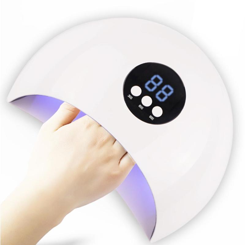 

Nail Dryers 24W Professional LED/UV Dryer Art Home And Gel Polish Timer Foot, White