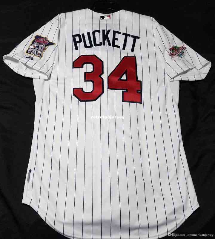 

Throwback Cheap! Minnesota #34 Kirby Puckett Jersey Mens Field Stitched Wholesale Big and Tall Size Xs-6xl Baseball Jerseys, White