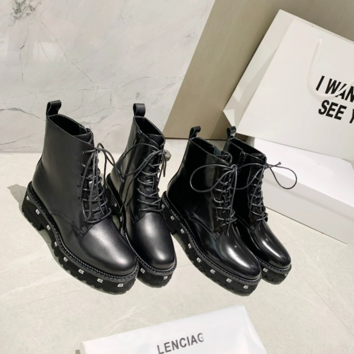 

Autumn winter New Triple s Martin Boots Designer boot Fashion Booties Calfskin black snow shoes With box size 35-41