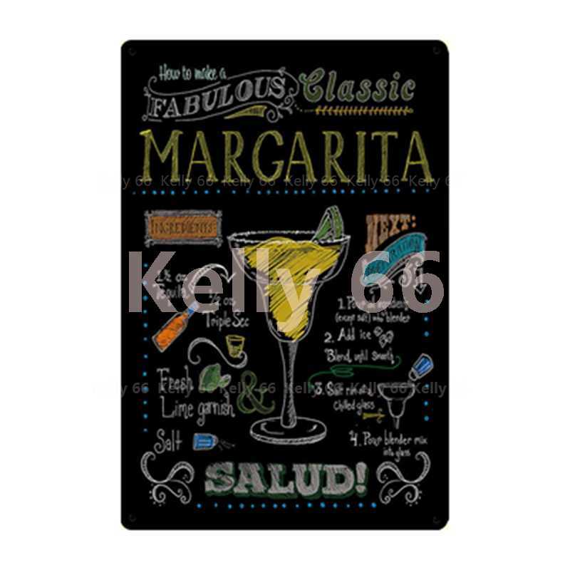 

Chalk Drawing Cocktail Mimosa Mojito Margarita Beer Metal Sign Home Decor Bar Wall Art Painting 20*30 CM Size LAT-10