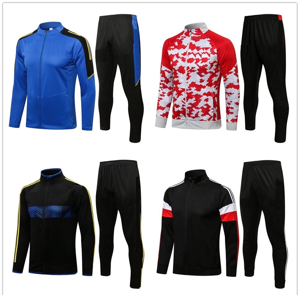 

2021 2022 Man adult kit Long sleeves soccer jacket uniforms utd POGBA B.FERNANDES RASHFORD CAVANI tracksuits 21 22 train football training suit, As shown in illustration