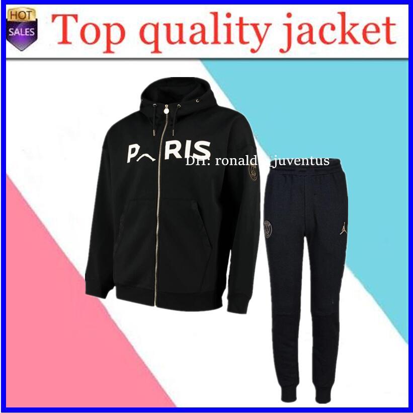 

soccer hoodie tracksuit jacket 2020 2021 football jacket air jordam soccer hooded training survetement, Black;yellow