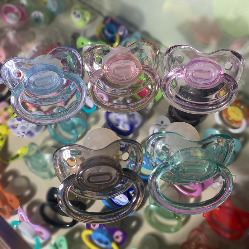 

Pacifiers# 5PCS Abdl Adult Baby Pacifier Ddlg Silicone Large Transparent Jelly Color Babies BAP Dummy Holder Daddy