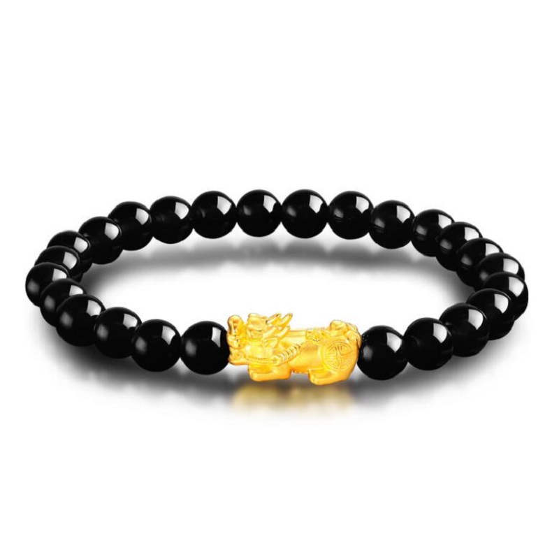 

china classic wealth symbol black stone pixiu charm bracelet women jewelry