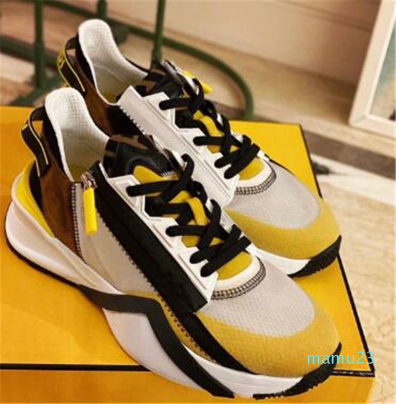 

Men FLOW Sneakers Shoes Comfort Nylon Suede Casual Women Sports Zipper Rubber Runner Sole Tech Fabrics Outdoor Trainer