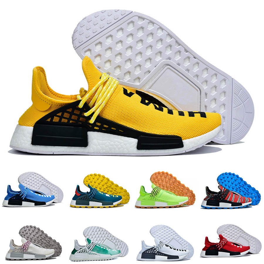 

2021 Human Race Running Shoes NMD Men Women Sports Sneakers China Pack Happy Scarlet Hu Pharrell Solar Orange Yellow Oreo PW Mens Trainers, Shown