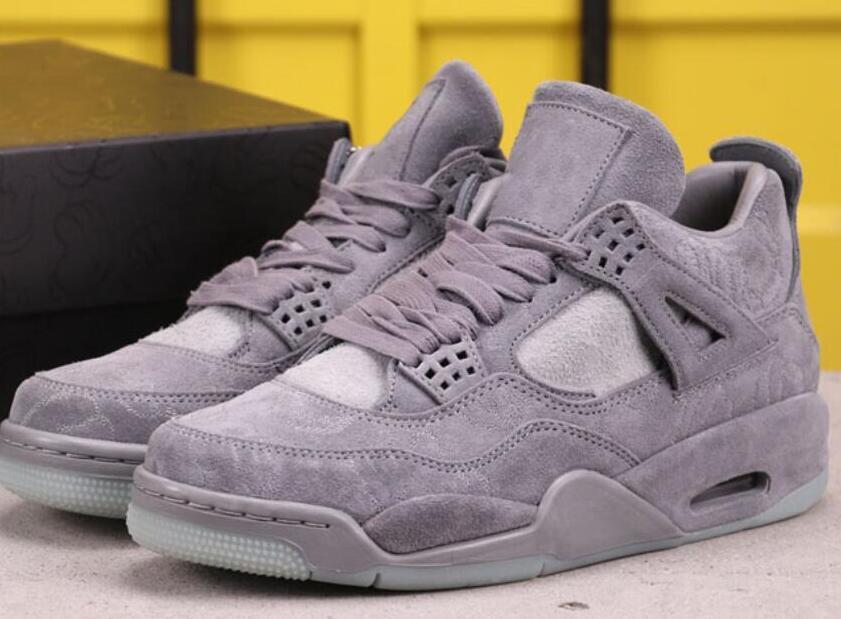 

High Version Jumpman 4 4s Cool Grey Basketball Designer Shoes Mens Womens Running Trainers Sneakers Sports full size 40--47.5 Ship With Box
