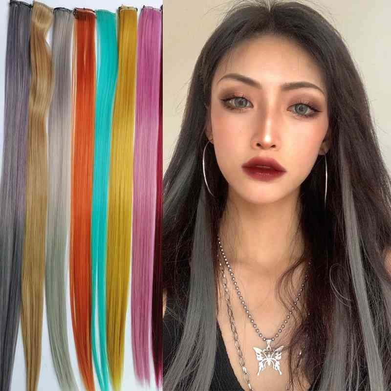 

piece of natural One invisible pick dye hairpiece, Dark brown