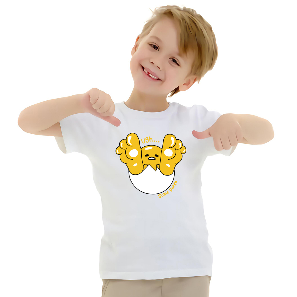 

Let Me Go Letters Gudetama Print Funny T Shirts Kids Lazy Egg Tops Boys Girls Sport Clothes Graphic Tee, Blue