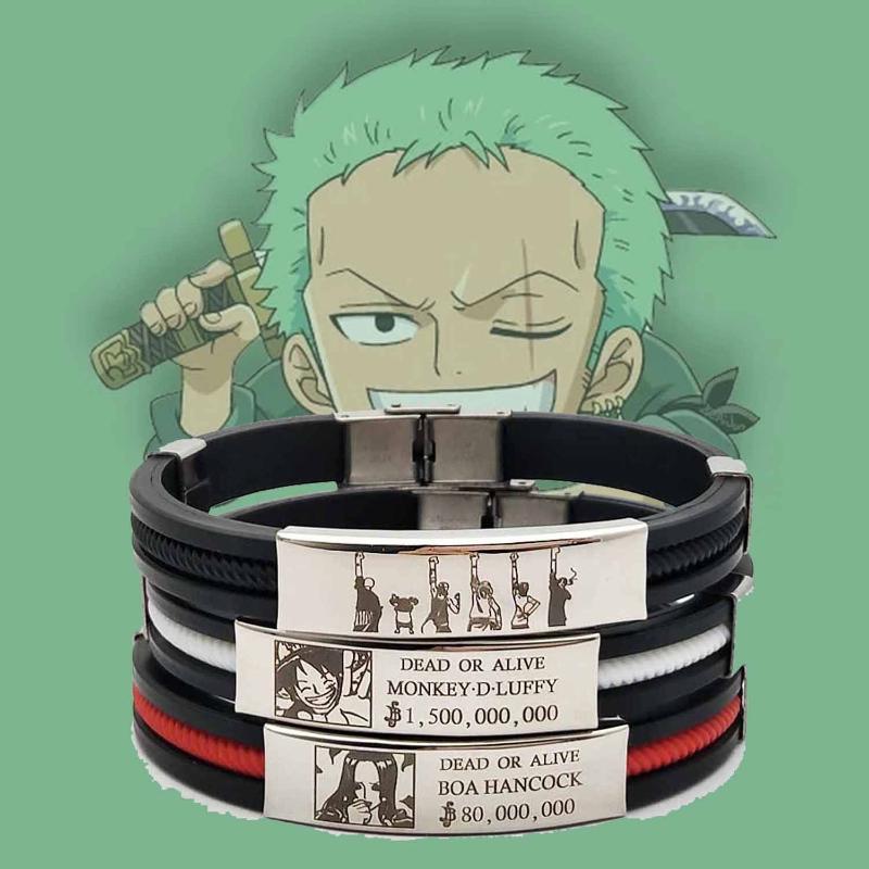 

Bangle One Piece Roronoa Zoro Anime Figure Bracelets For Boys Fashion Nami Usopp Periphery Accessories Gift