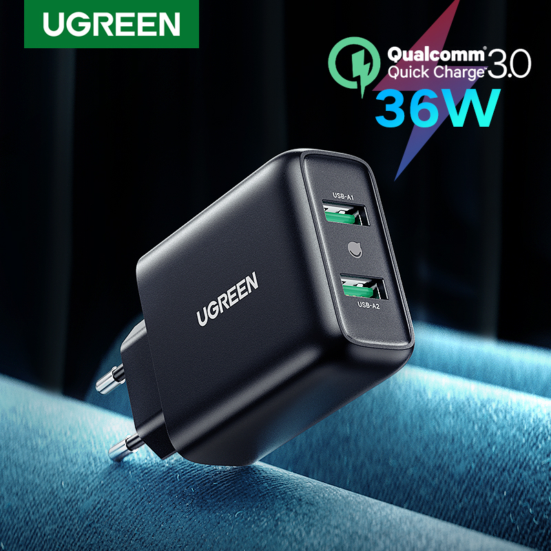

UGREEN Quick Charge 3.0 QC 36W USB Charger Fast Charger for iPhone QC3.0 Wall Charger for Samsung s10 Xiaomi mi 9 Phone