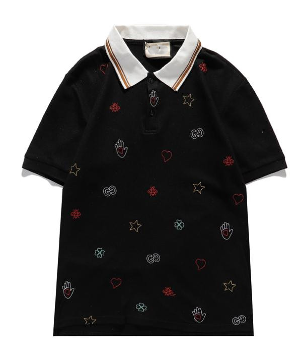 

Men luxury brand mens designer polo T shirt summer fashion breathable short-sleeved lapel casual top, White