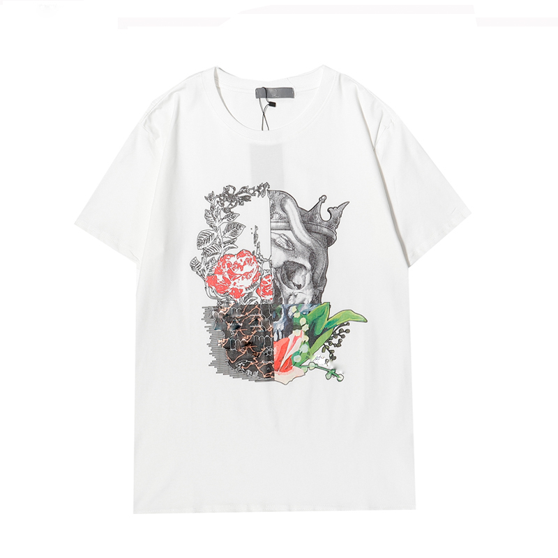 

Skull designer T-shirt mens Tees Summer Basic Solid print letter Pattern flower Photo Skateboard Casual Punk Breathable tops Tee women Shirt, White;black