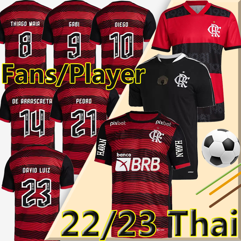 

Flamengo soccer jerseys 2022 2023 fans player version David Luiz DIEGO E.RIBEIRO GABI 22/23 football shirts Thiago Maia PEDRO DE ARRASCAETA men women kids kit Camiseta, 21-22 special