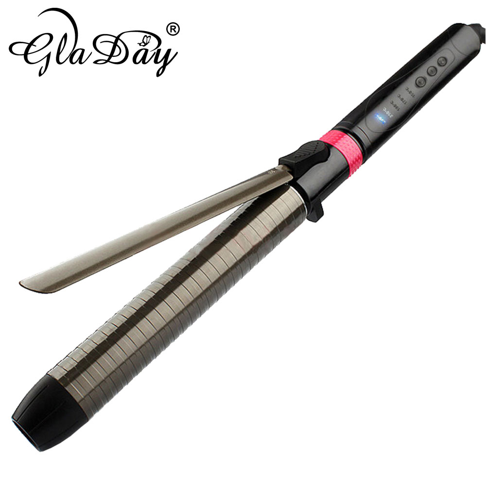 

Professional Ceramic Hair Curler Rotating Curling Iron Wand LED Wand Curlers Hair Styling Tools 110-240V
