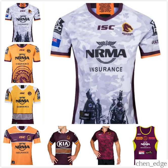 

2021 Brisbane Broncos Rugby Jersey Anzac 20 21 Men Indigenous Jerseys Australia NRL League Size S-3XL