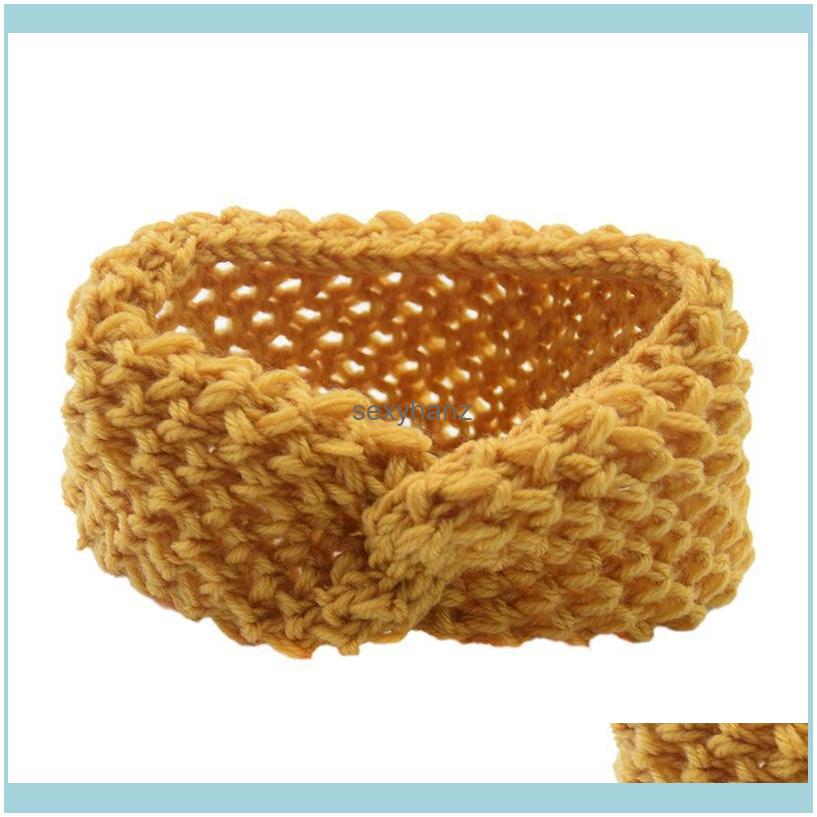 

Headbands Jewelry Fashion Crochet Knitted Headband Women Solid Color Autumn Winter Wide-Brimmed Bands Headwrap Hair Aessories Drop Delivery