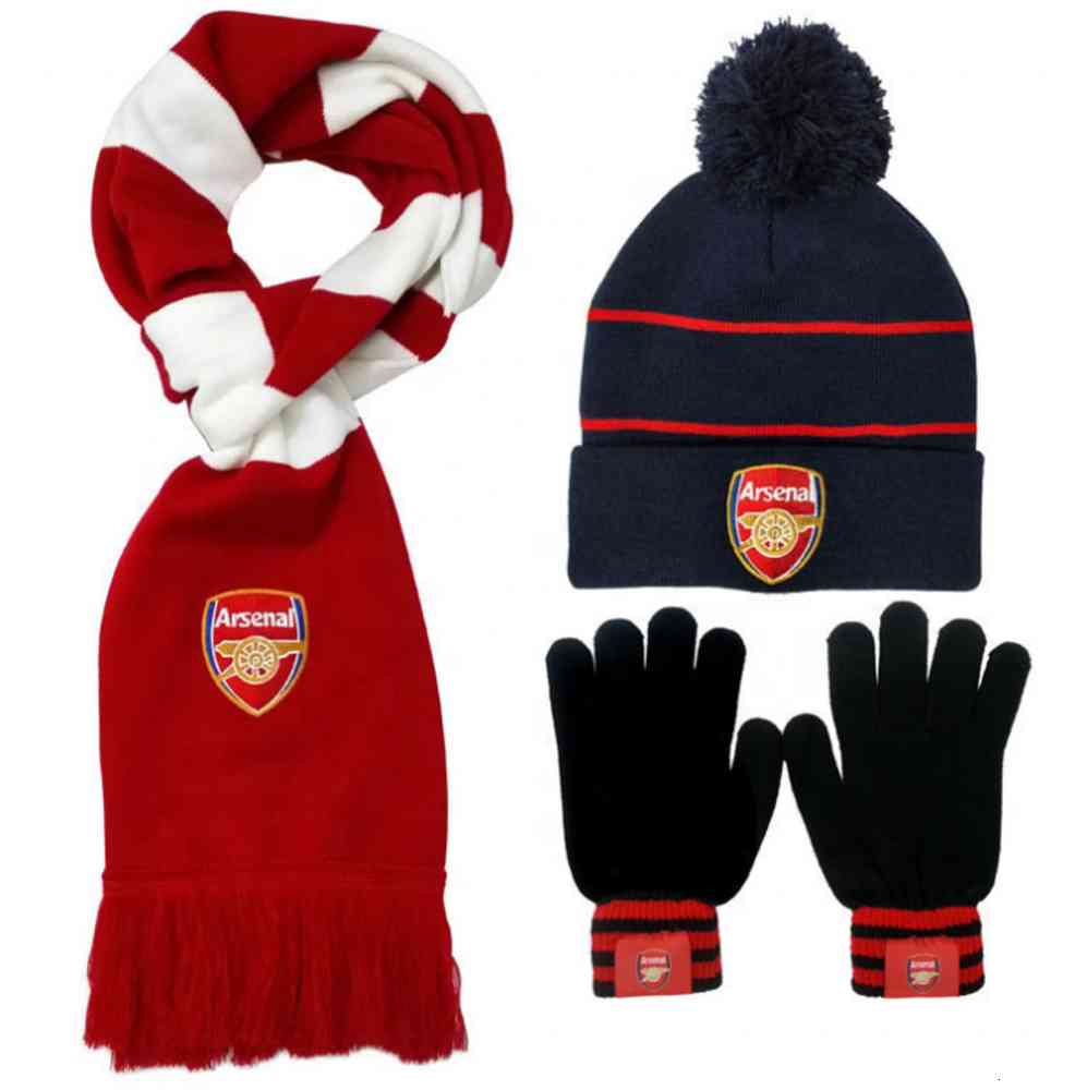 

Wholale Winter Scarf Hat Glov Three Piece Soccer Fans Warm Knitted Scarf