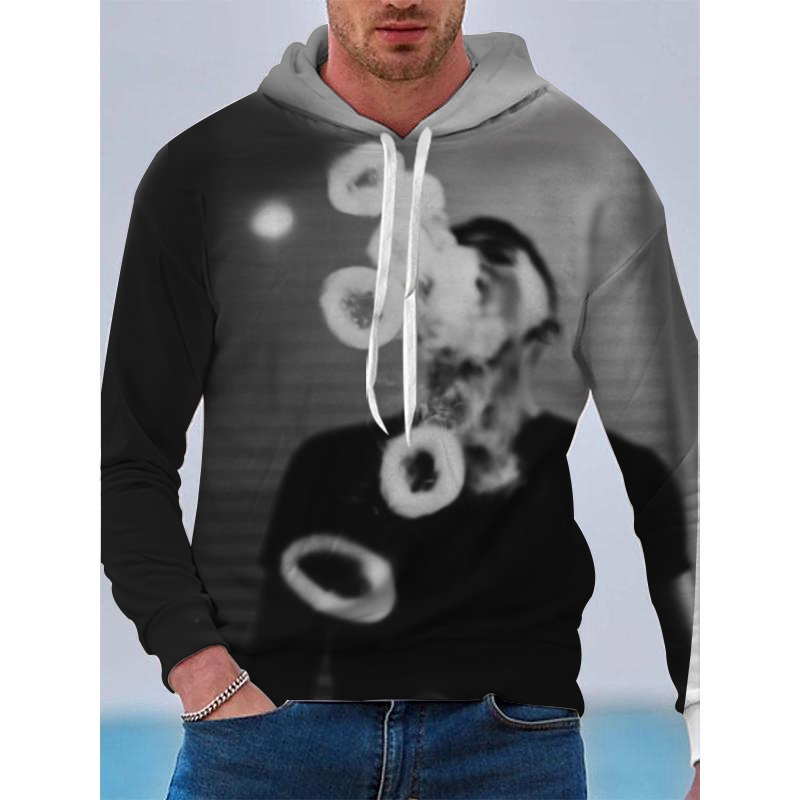 

E-smoke art smoke ring pattern men  3D printed hoodie visual impact party top punk goth round neck high quality American sweater hoodie, Picture1