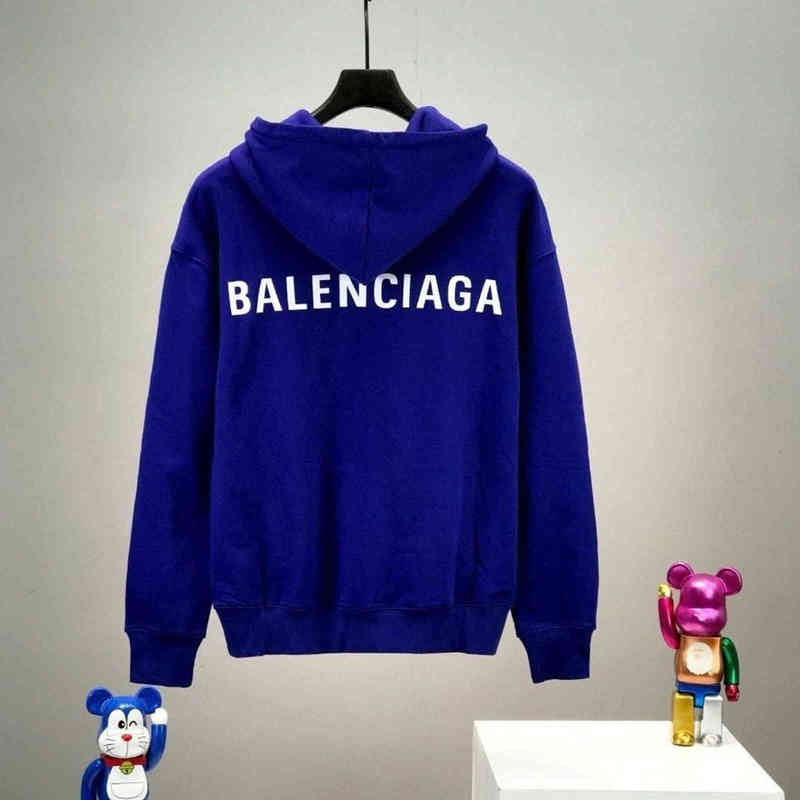 

Designer Balencaigass Hoodies Station Brand European Pure Cotton Back Letter Printing Pullover Hoodie Men's and Women's Hoodie, Senior grey spring and autumn