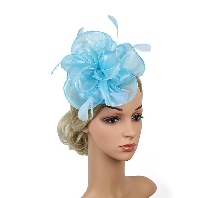 

Hair Clips & Barrettes Faux Feather Net Yarns Hat Solid Color Fascinator Weddings Tea Party Headwear Ornament For Girls And Women LB