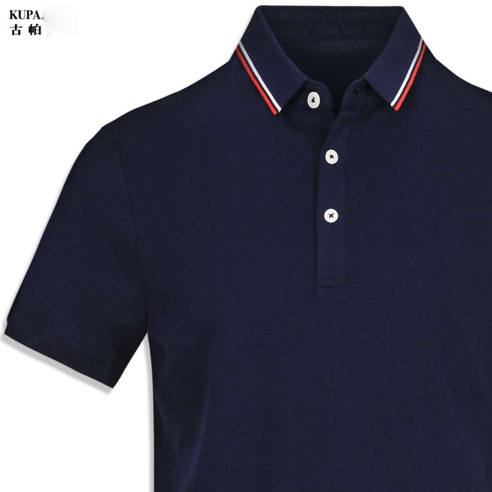 

T shirt Summer men's cotton Lapel sleeve half casual clothes polo, White;black