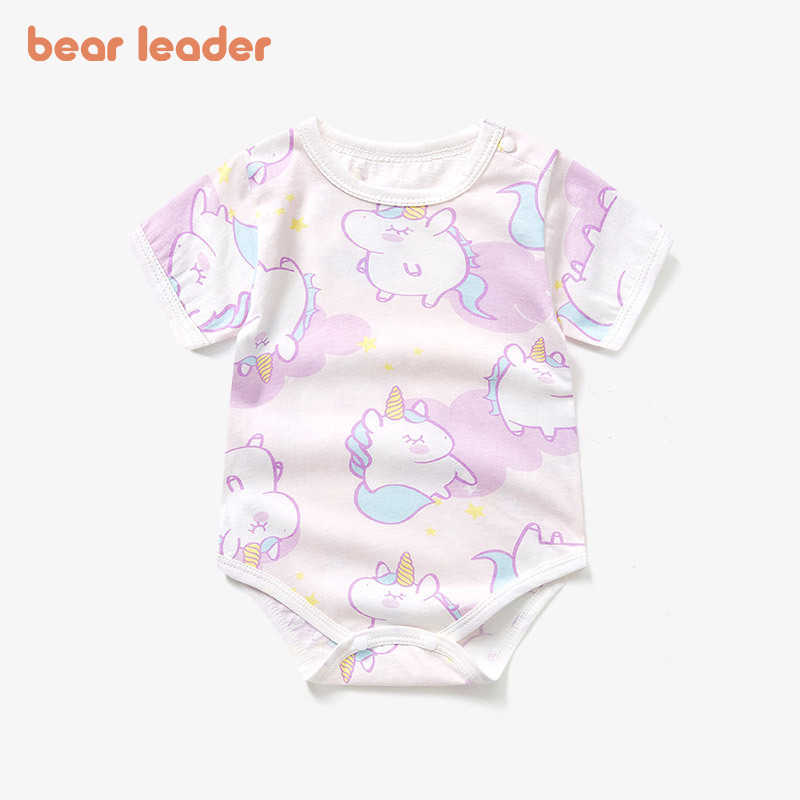 

Bear Leader Toddler Baby Cartoon Print Rompers Fashion Summer born Casual Bodysuits Infant Sweet Clothing For 0-2Y 210708, Ah6141yellow