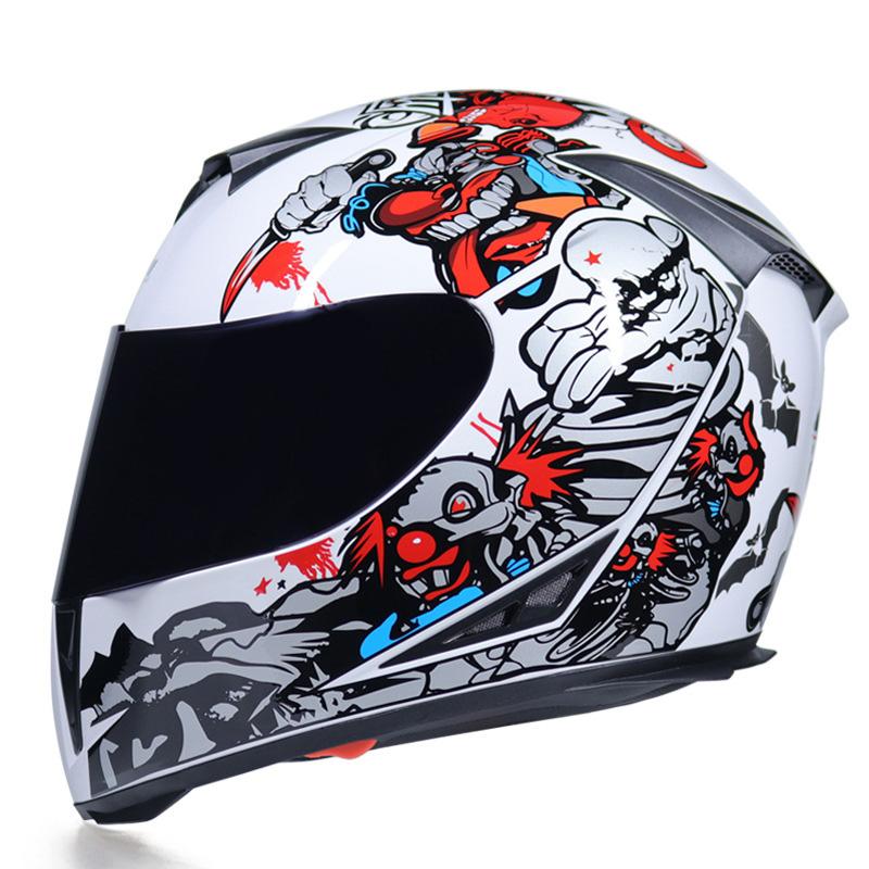

Motorcycle Helmets Helmet Men And Women Full Face Cover Personality Four Seasons Double Lens Locomotive Warm Anti-fog, Beige