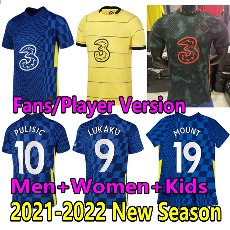 

21 22 CFC LUKAKU PULISIC Soccer Jerseys Fans Player Version ZIYECH SAUL HAVERTZ CHILWELL football shirts 2021 2022 KANTE MOUNT JORGINHO Men Kids maillots de foot, Kids 21/22 away