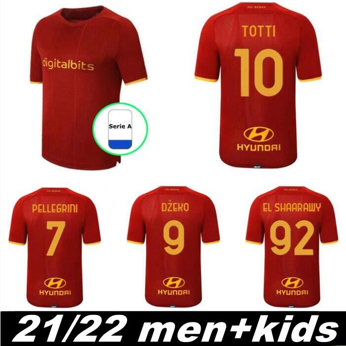 

21/22 ROMA home soccer jersey 2021 2022 KLUIVERT AS PASTORE DZEKO ZANIOLO EL SHAARAWY ROME youth boys FOOTBALL SHIRTs TOTTI jerseys, Black;yellow
