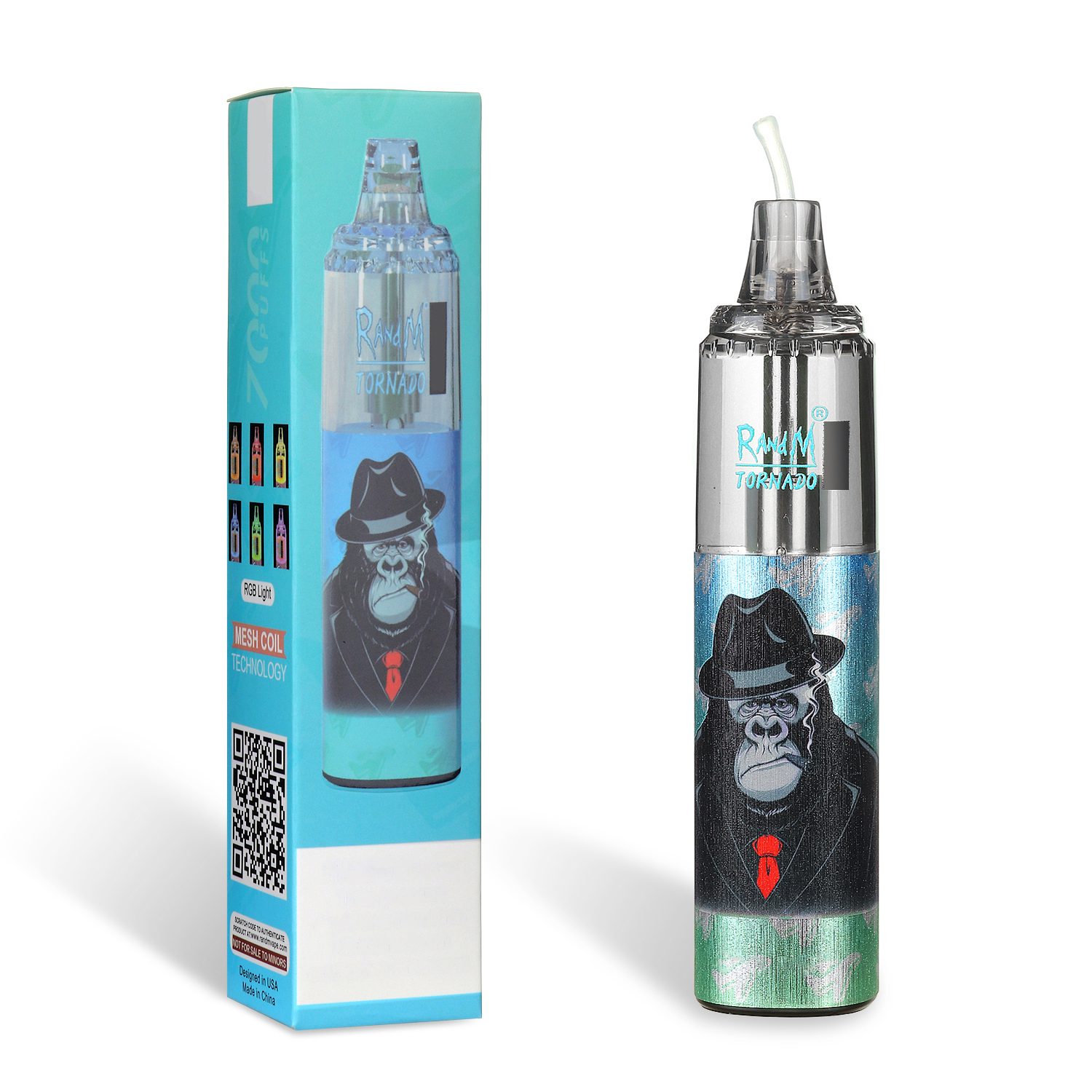 

Original RandM Tornado 7000 Mouth Disposable Electronic Cigarette Type-C Rechargeable Disposable Vape Multi-flavor Color RBG Light Atomizer