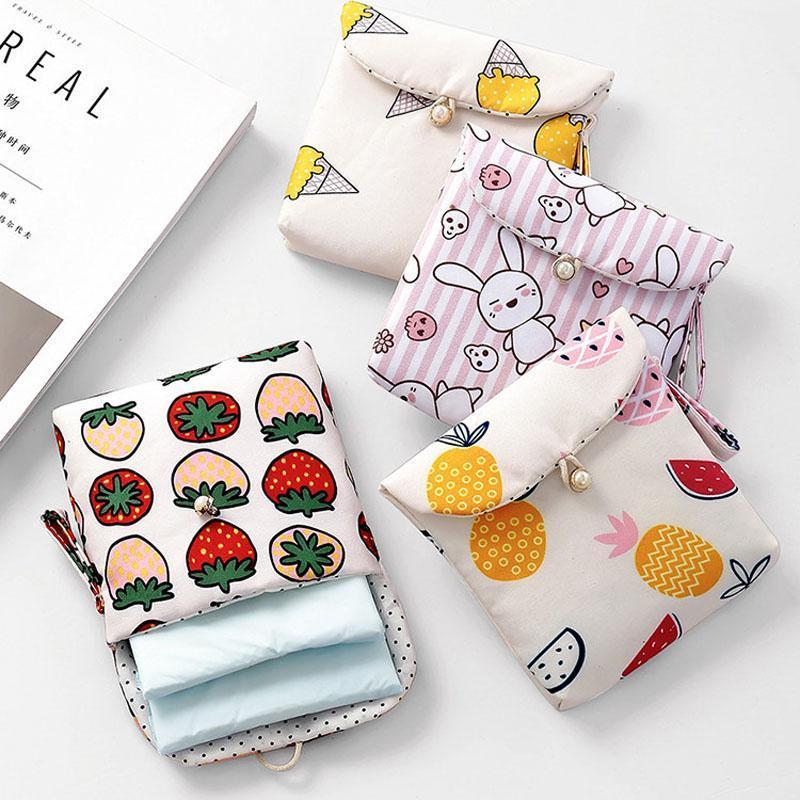 

Storage Bags 1PC Cute Coin Purse Diaper Sanitary Napkin Bag Cloth Pad Makeup Jewelry Organizer Case Tampon Packaging