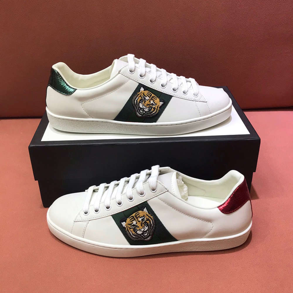 

2021 Men Women Sneaker Casual Shoes Snake Tiger Chaussures Leather Sneakers Ace Bee Embroidery Stripes Stylist Shoe Walking Sports Trainers