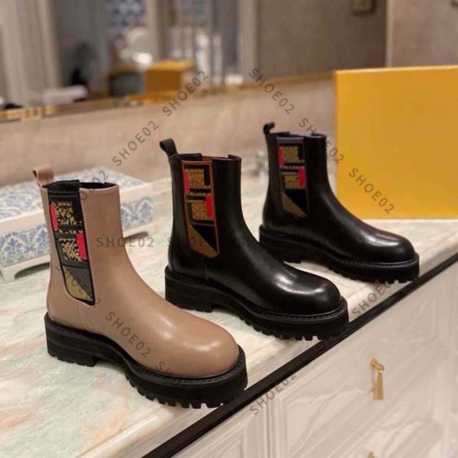 

High Quality Women Designer Leather Shoes Ankle Boots Slip-on Boot Belt Buckle Factory Direct Female Rough Heel Round Head Size:35-41 By shoe02 02, #5