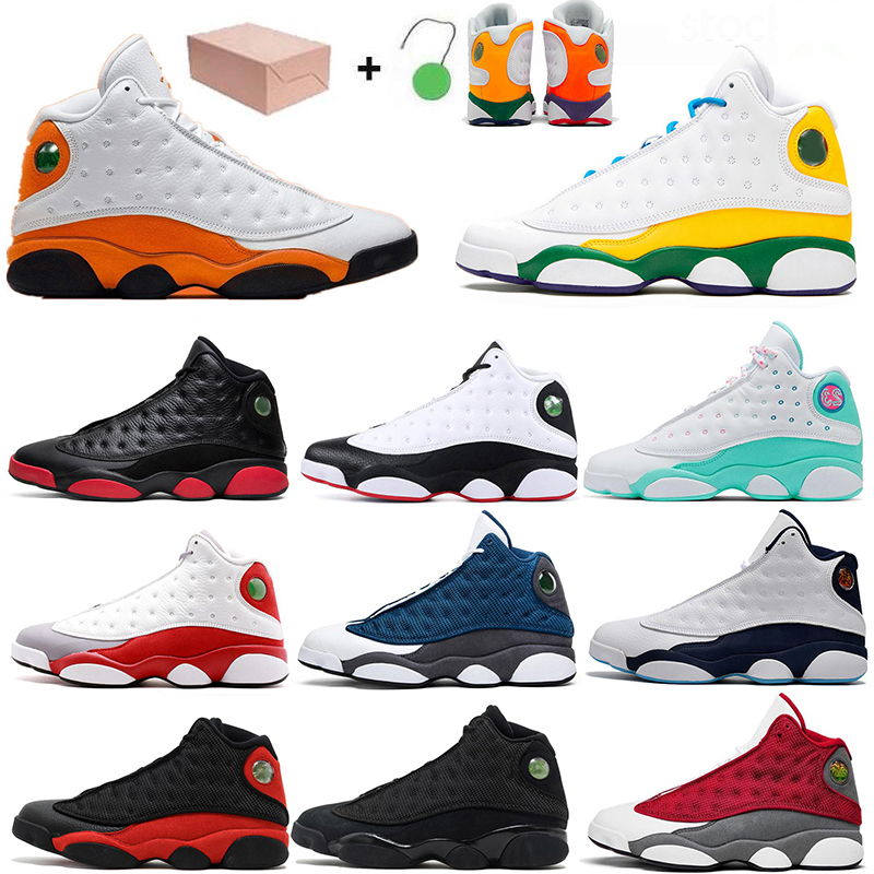

2021 Newest With Box Womens Mens Hyper Royal Jorden13s Basketball Shoes Jumpman 13 Starfish Red Flint Playground Wheat Court Purple Sports Trainers Sneakers, #24 36-47 grey toe
