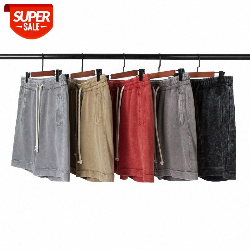 

Street INS hip hop washed old retro shorts loose men and women solid color five-point pants #dJ0d, Black